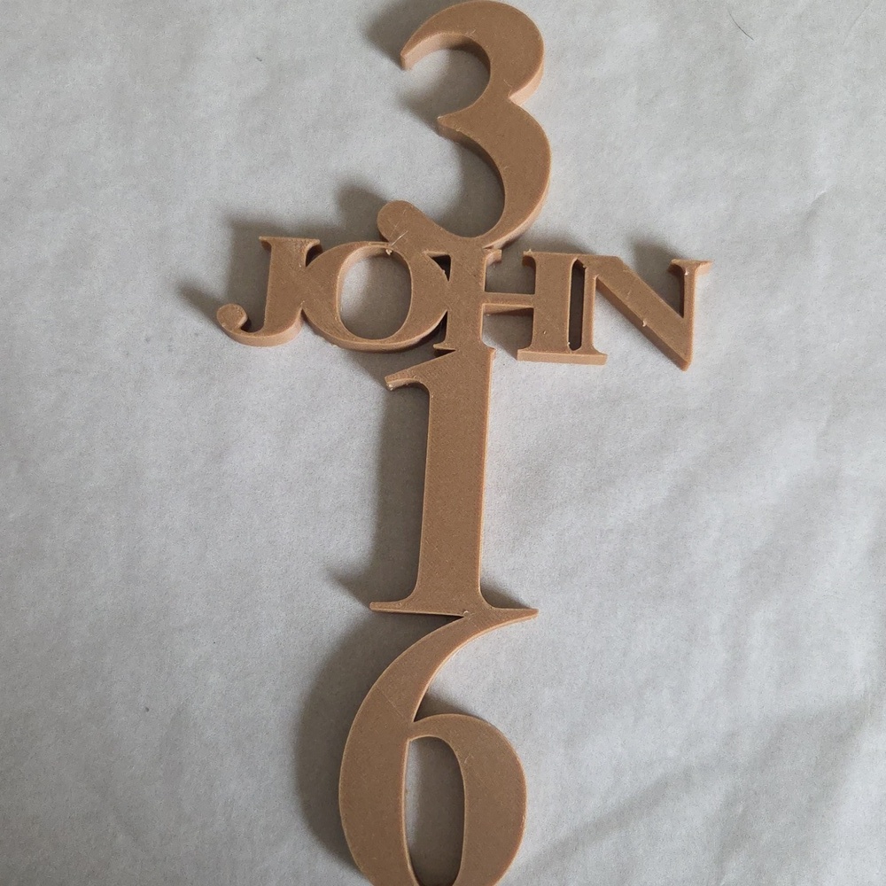 3-D Printed John 3:16 Wall Decor 4.5x8.5"